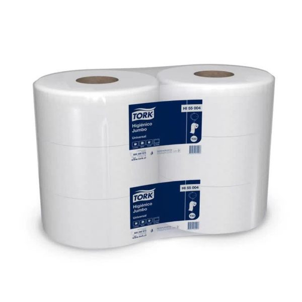 Papel Higiénico Jumbo Tork - 6 Rollos De 500 Metros c/u por Paquete